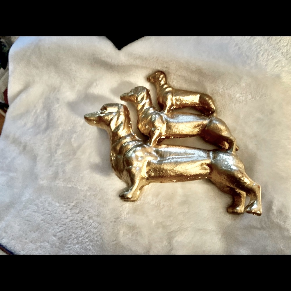 Heavy metal Dachshund statue